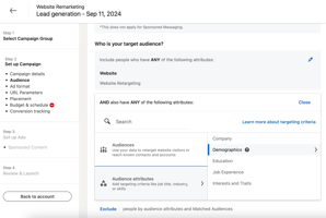 LinkedIn Ads retargeting with audience layering